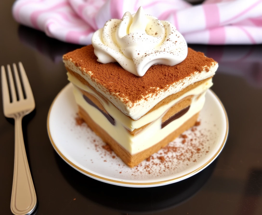 Traditional tiramisu dessert